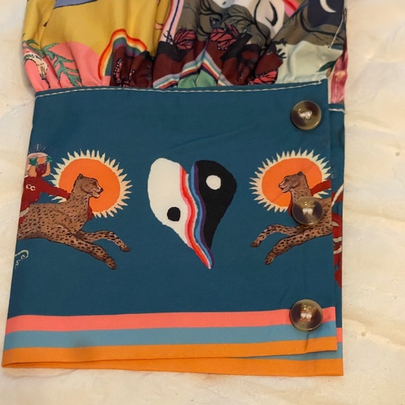 Designer Inspired Colorful Long-Sleeve Dress - Picture 3 of 4